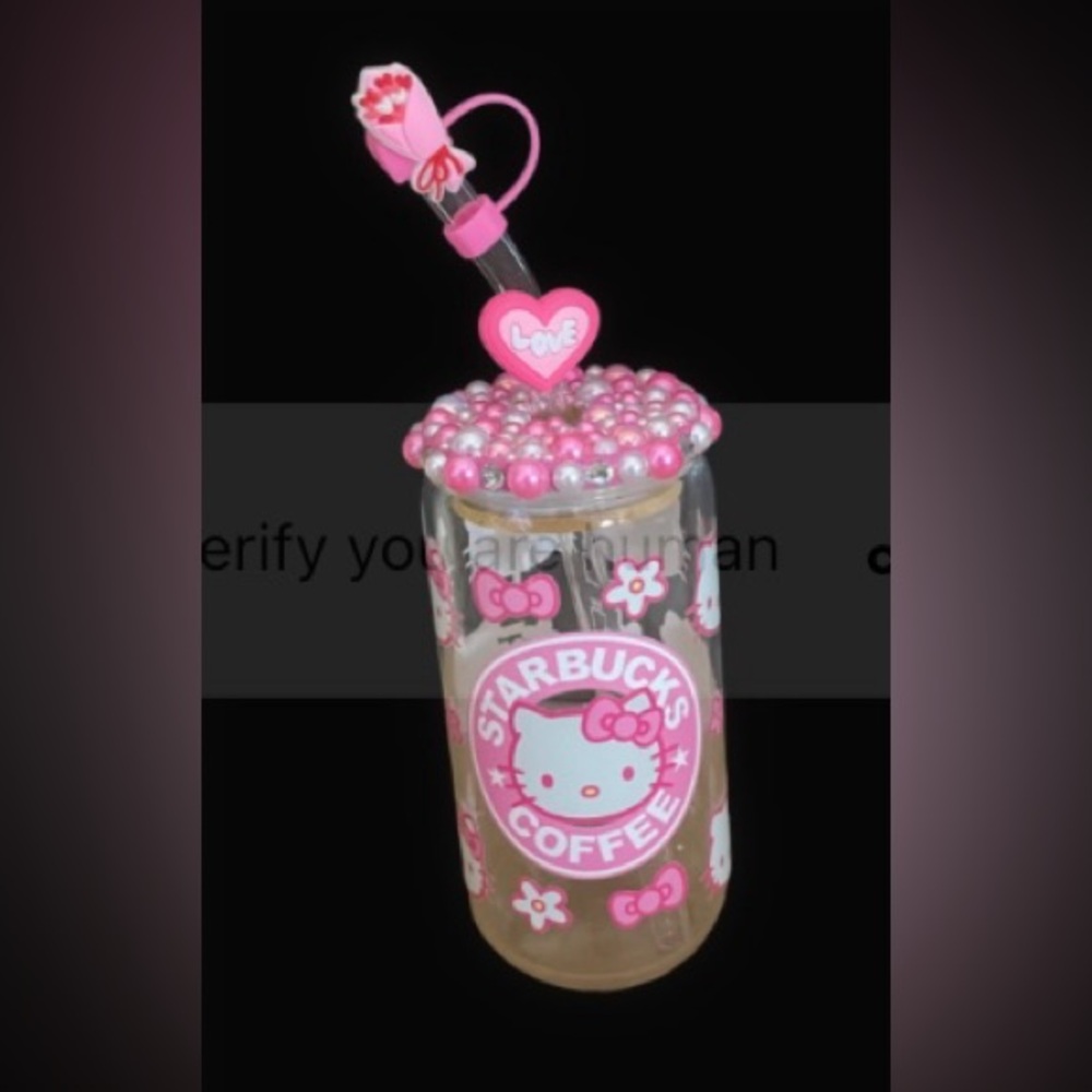 16oz glass tumbler with lid and glass straw